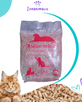 Litière pour chats 100 % naturelle – Granulés de bois (5 kg / 13 L)