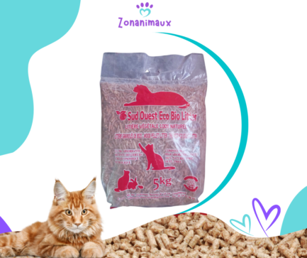 Litière pour chats 100 % naturelle - Granulés de bois (5 kg / 13 L)